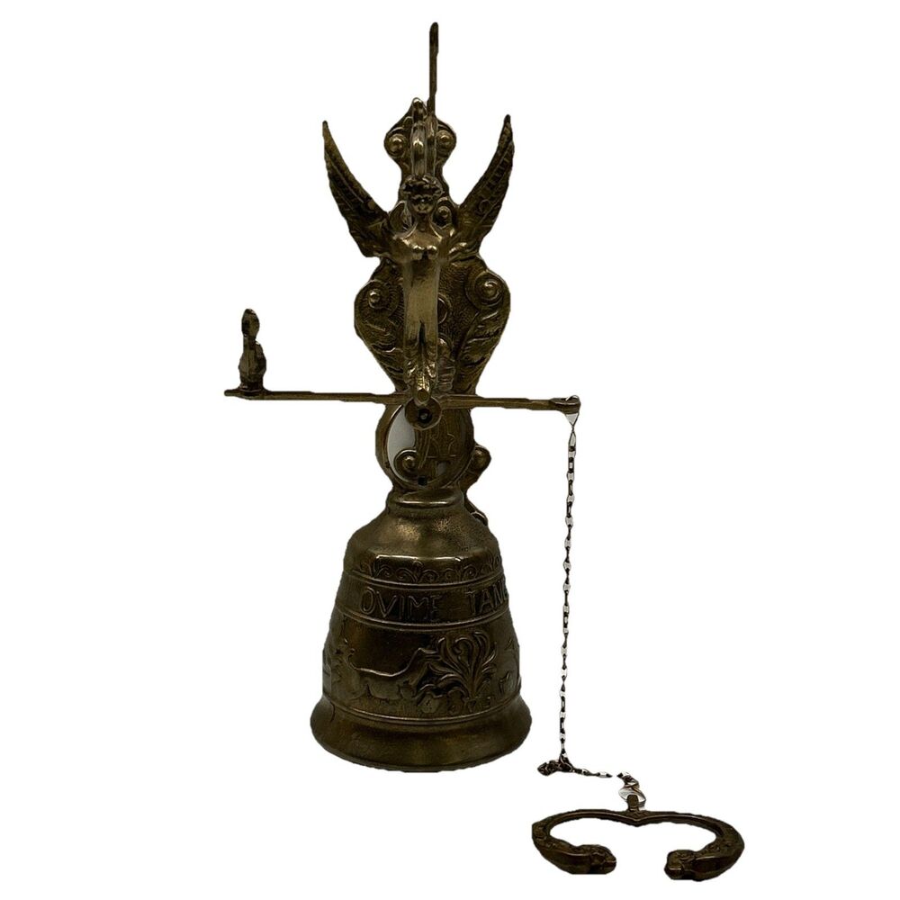 Vintage Brass Bell “Whoever Touches Me Hears My Voice” Latin - From‎ Europe VGC